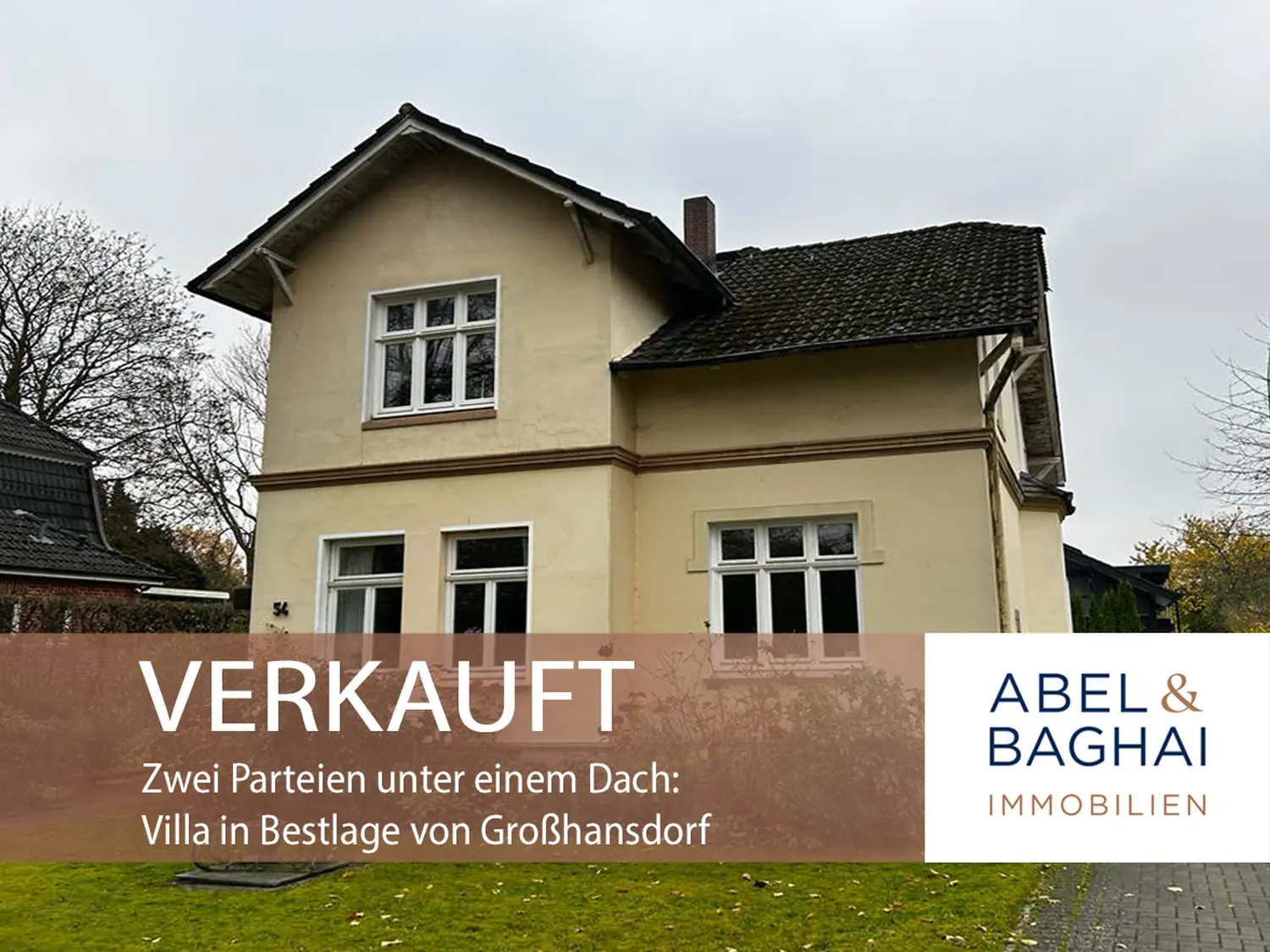 Abel&Baghai Immobilier - Plakat zum Verkauf einer Wohnung