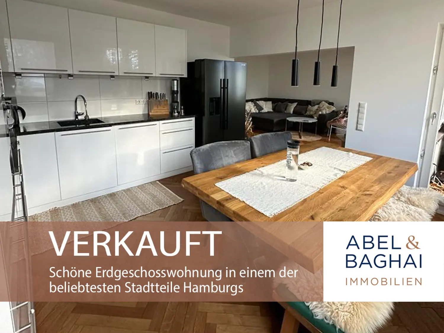 Abel&Baghai Immobilier - Plakat zum Verkauf einer Wohnung